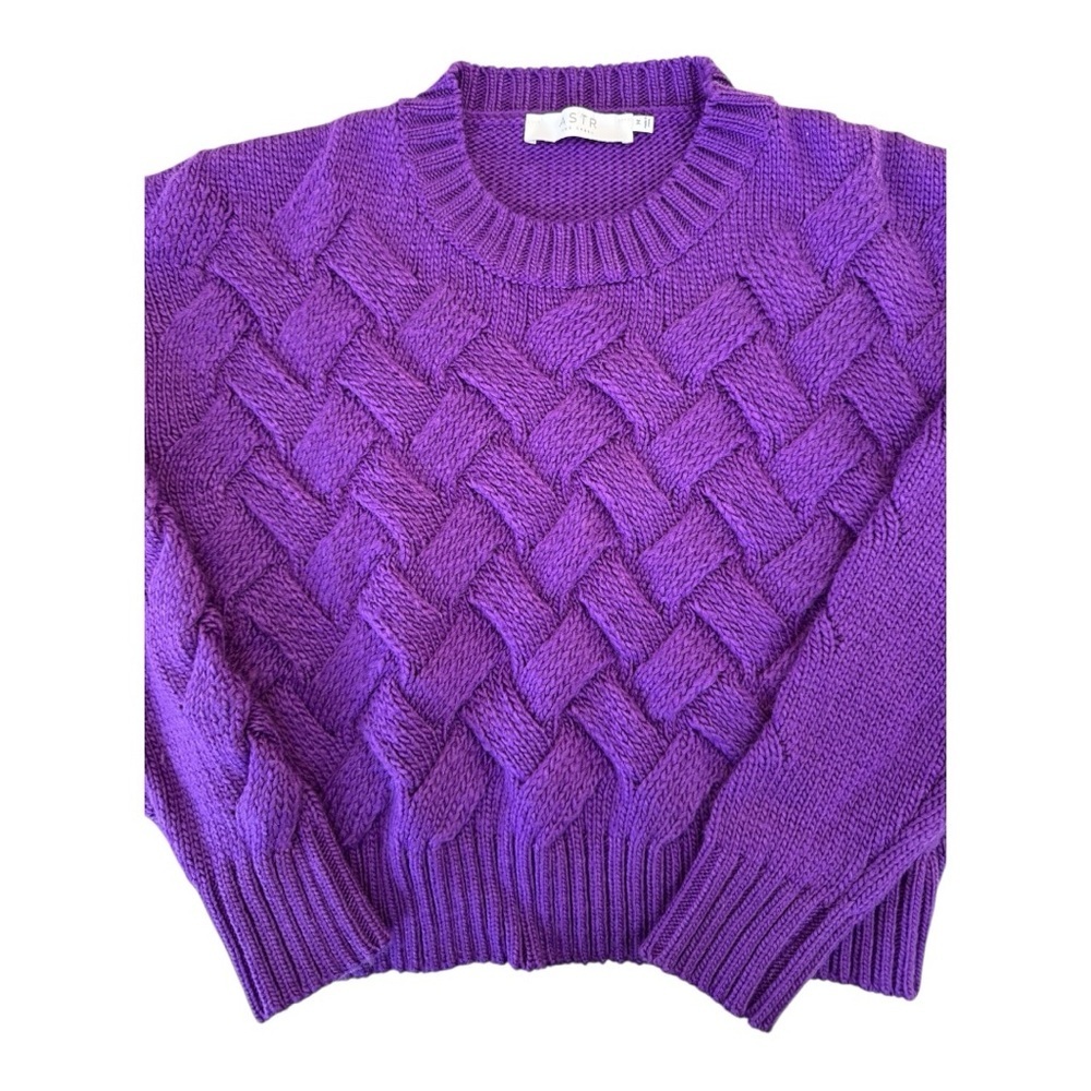 Astr the Label Purple Cable Knit Sweater - Picture 4 of 7